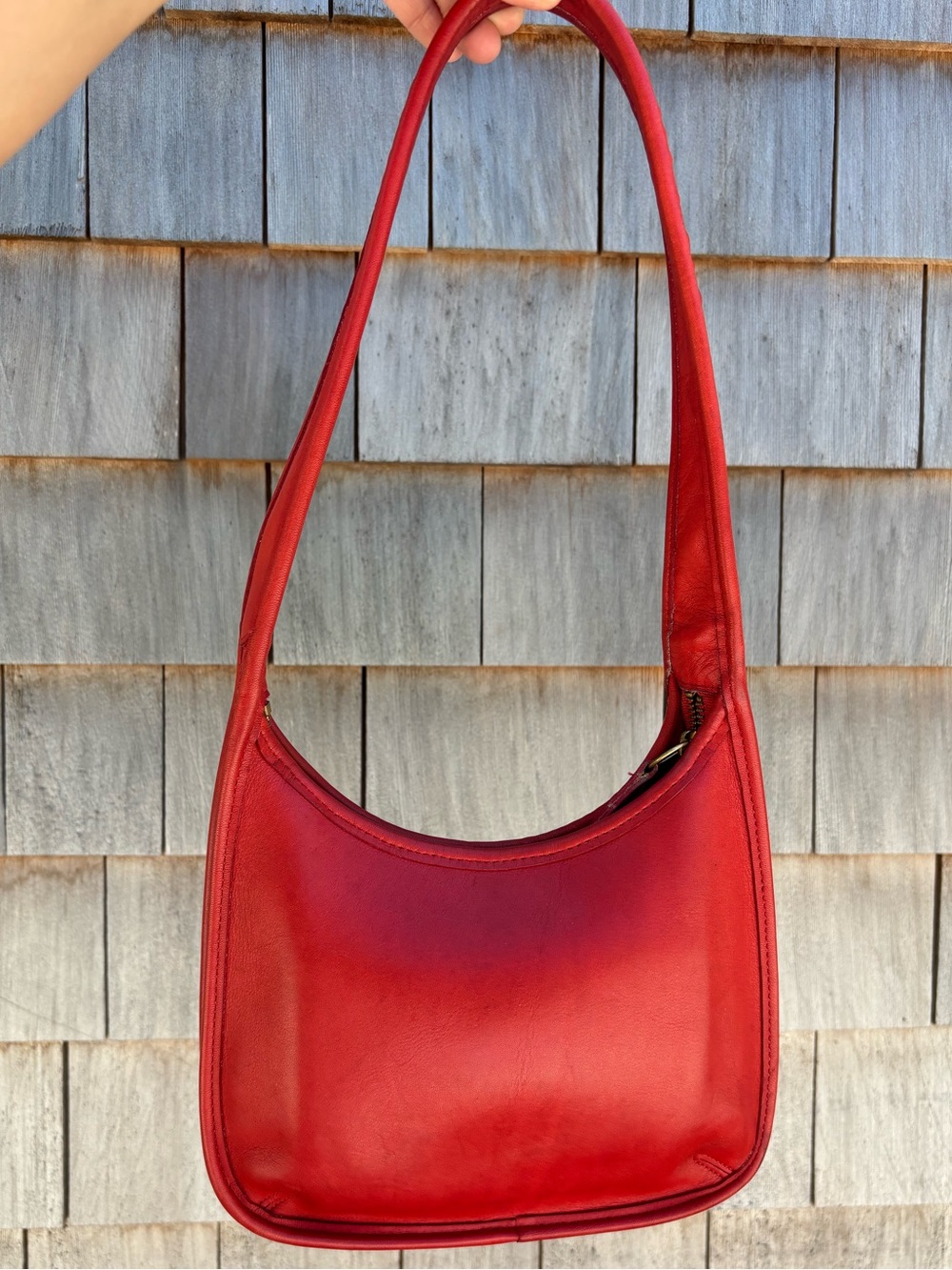 Vintage Coach Mini Ergo Red Zip Bag Hobo Shoulder Bag Style 9020 1997